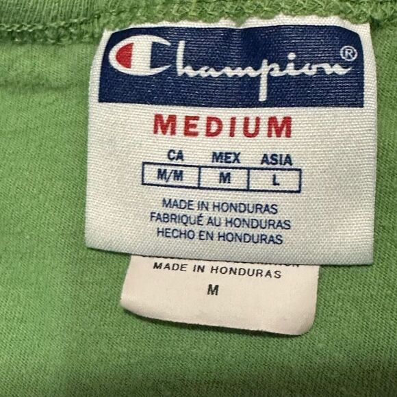 Champion Short Sleeve Green T-Shirt Happy Face | Men Size Medium - Picture 3 of 9
